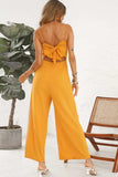 Cutout Spaghetti Strap Tie Back Wide Leg Jumpsuit - Trendsi - Flyclothing LLC