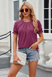 Round Neck Flounce Sleeve T-Shirt - Trendsi - Flyclothing LLC