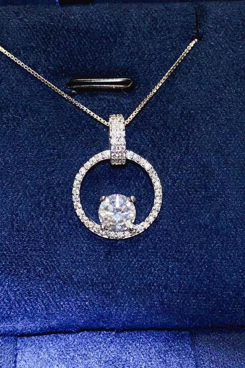 1 Carat Moissanite 925 Sterling Silver Necklace - Trendsi