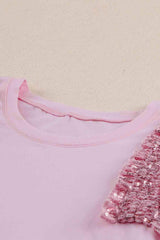 Sequin Round Neck Tank - Trendsi - Flyclothing LLC