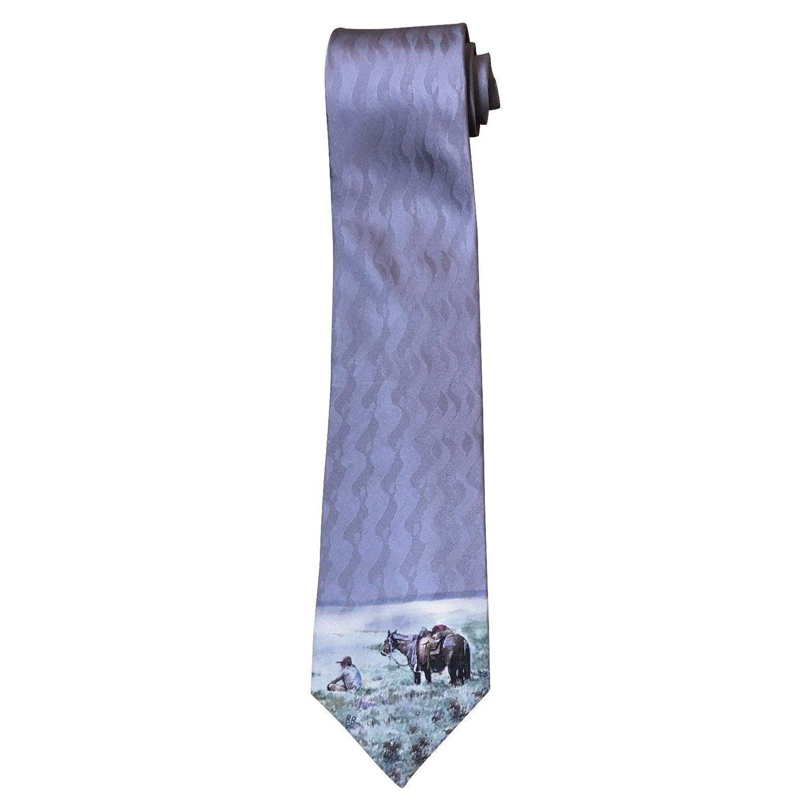 Limited-Edition Silk Sagebrush Picnic Silk Tie by Teal Blake - Flyclothing LLC