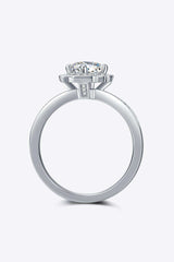 1 Carat Moissanite 925 Sterling Silver Halo Ring - Trendsi - Flyclothing LLC