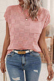 Plaid Pocketed Round Neck Sweater - Trendsi - Flyclothing LLC