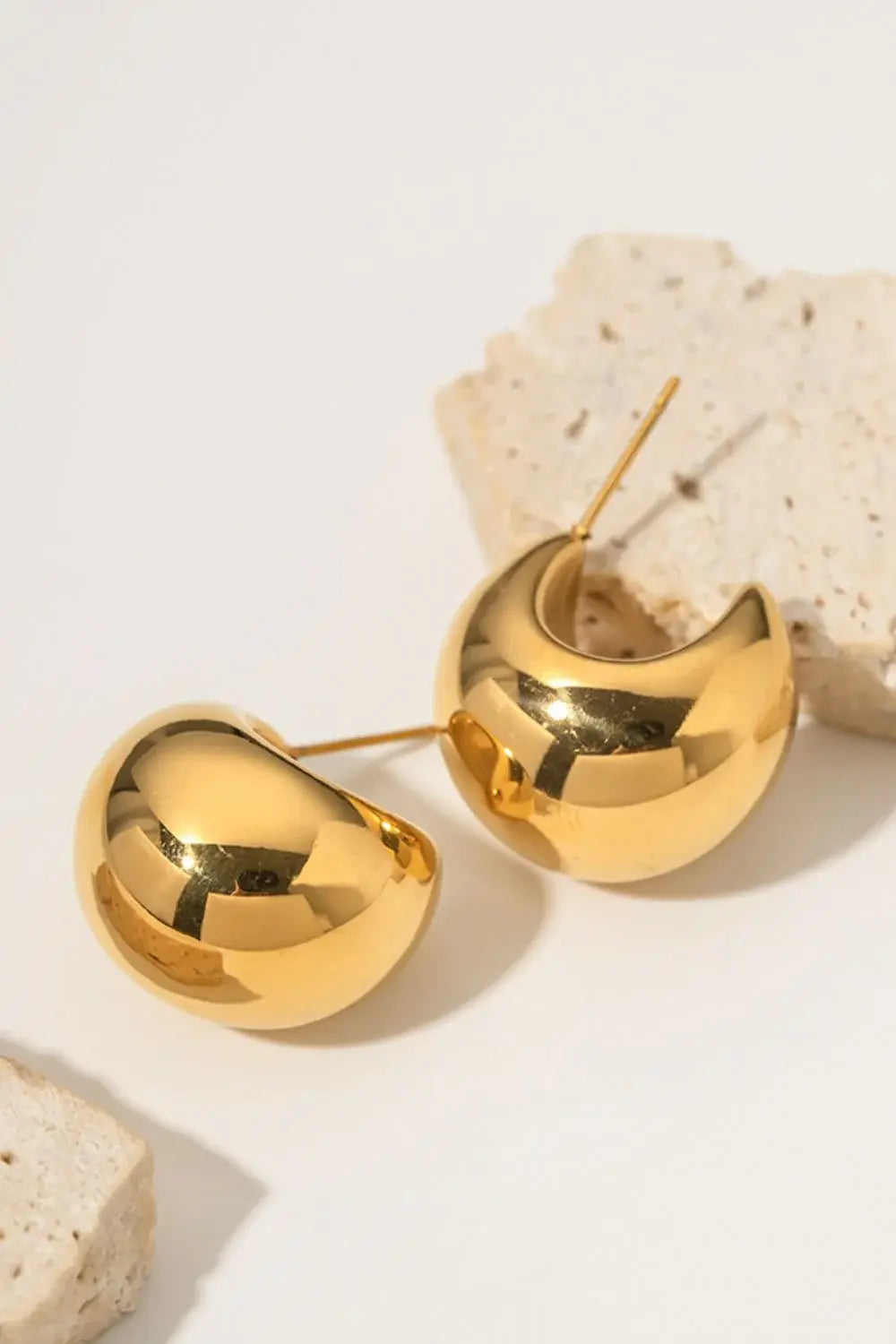 Stainless Steel C-Hoop Earrings - Trendsi - Flyclothing LLC