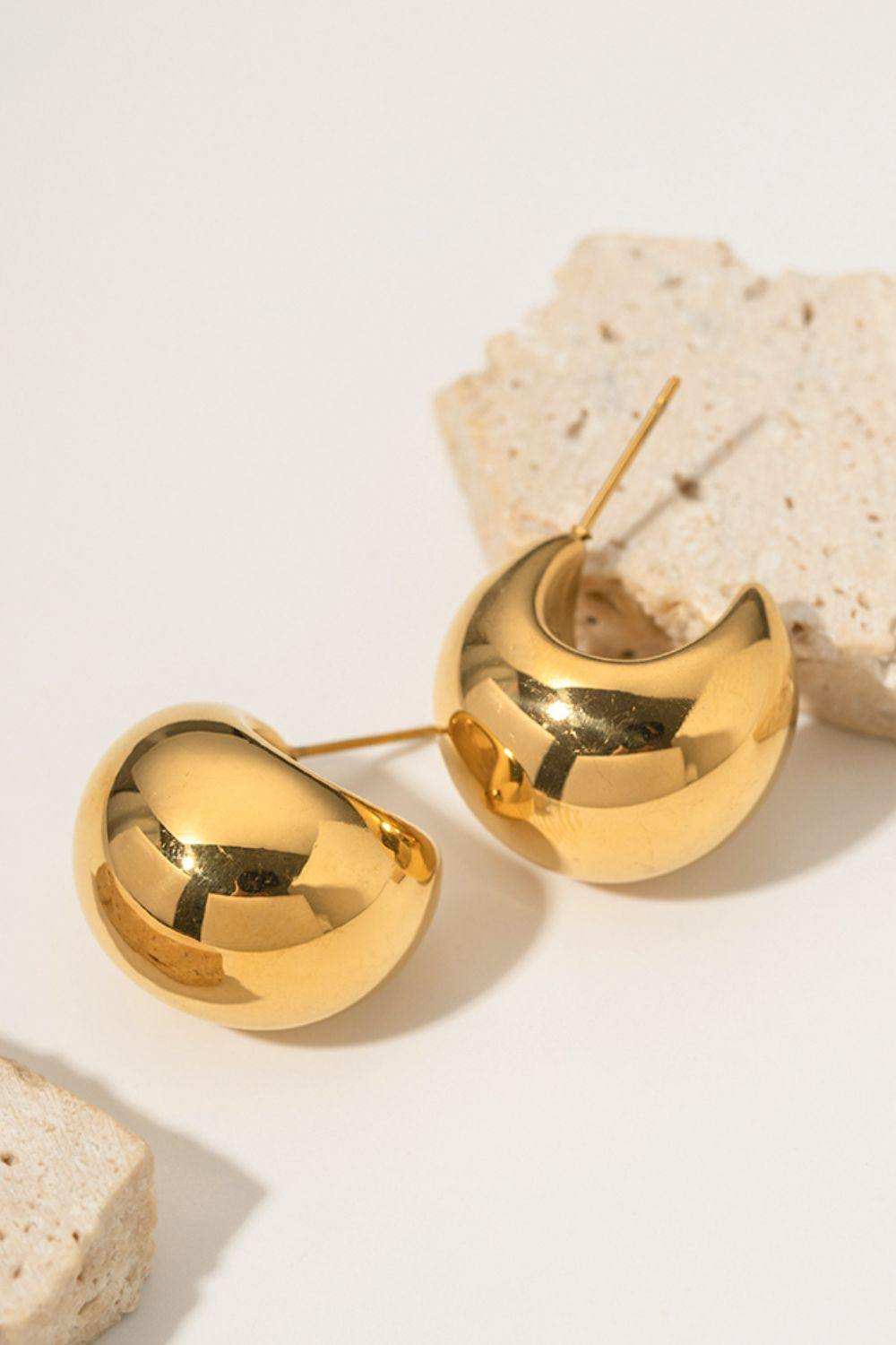 Stainless Steel C-Hoop Earrings - Trendsi - Flyclothing LLC