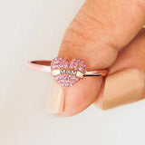 MOM Heart Shape 925 Sterling Silver Engraved Ring - Flyclothing LLC