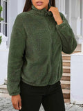 Zip Up Turtleneck Long Sleeve Jacket - Trendsi