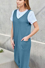 Double Take Full Size Sleeveless Straight Jumpsuit - Trendsi - Flyclothing LLC