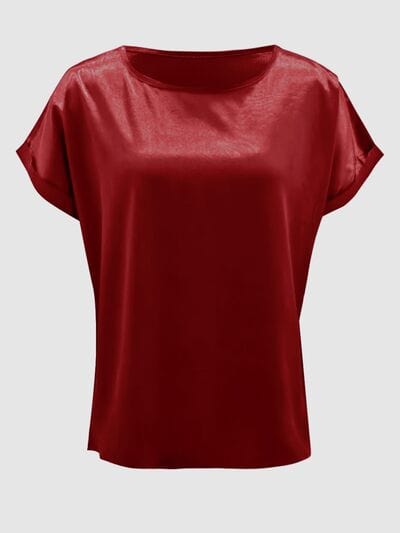 Round Neck Short Sleeve T-Shirt - Trendsi