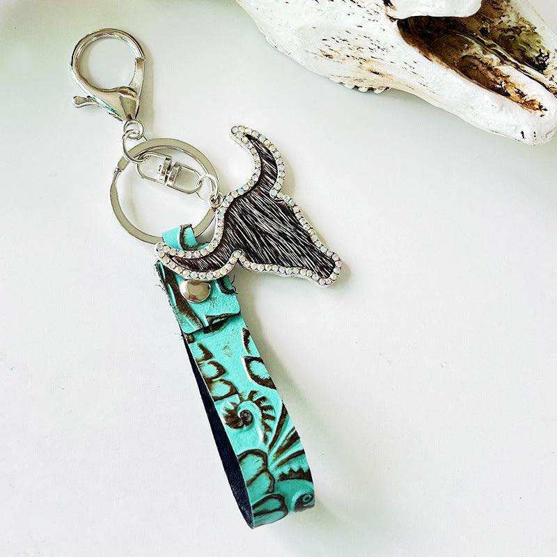 Rhinestone Bull Keychain - Trendsi - Flyclothing LLC