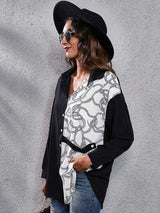Contrast Button Up Long Sleeve Shirt - Trendsi - Flyclothing LLC