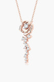925 Sterling Silver 18K Rose Gold-Plated Pendant Necklace - Trendsi