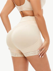 Full Size Zip-Up Lace Trim Shaping Shorts - Flyclothing LLC