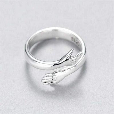 Hug Shape 925 Sterling Silver Bypass Ring - Trendsi