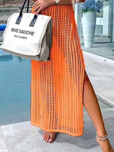 Openwork Slit Cutout Wide Strap Dress - Trendsi
