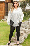 Plus Size Button Up Drawstring Long Sleeve Hoodie - Trendsi - Flyclothing LLC