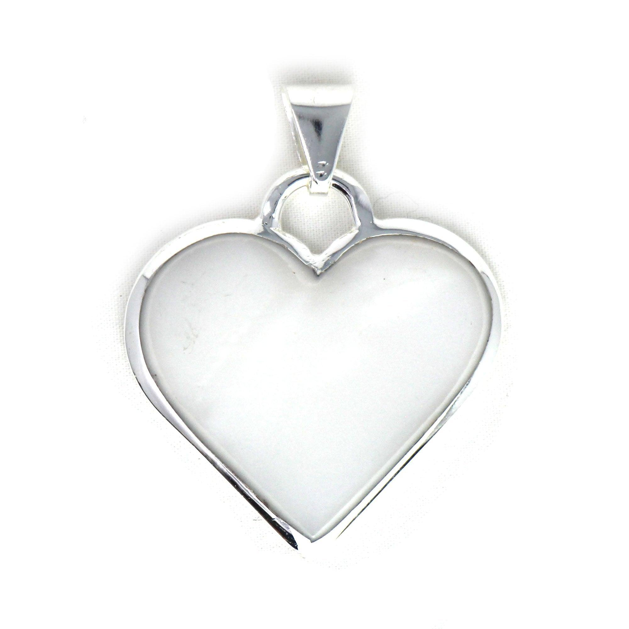 Corazon Blanco White Heart Pendant with Chain - Artisana