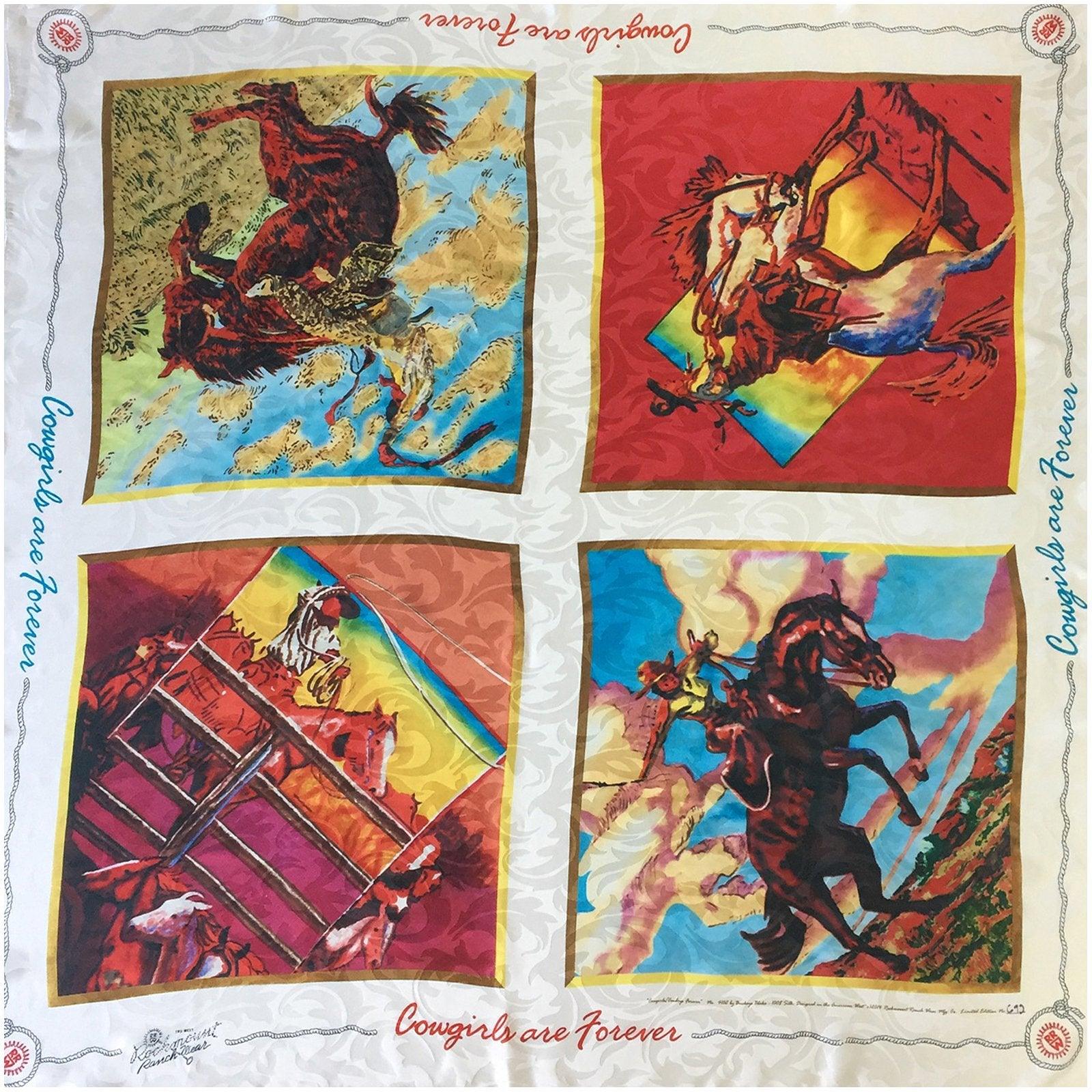 Limited-Edition Cowboys & Cowgirls Forever Silk Scarf by Buckeye Blake - Flyclothing LLC