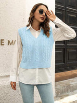 Urban Style V-Neck Sweater Vest - Trendsi - Flyclothing LLC