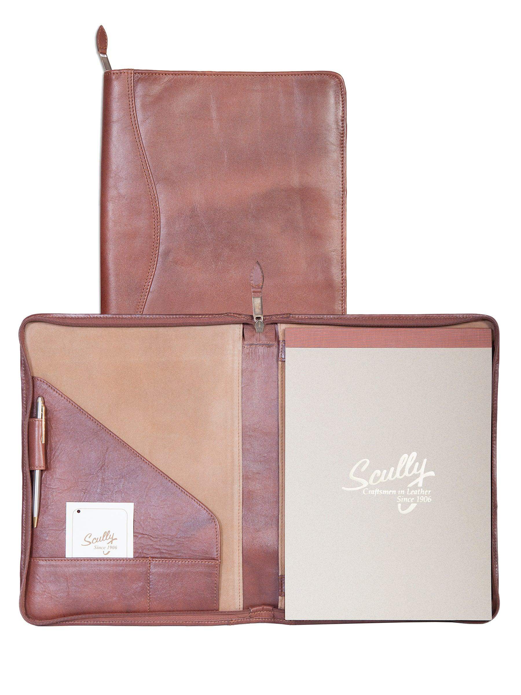 Scully MAHOGANY ZIP LETTER PAD - Scully Leather - Flyclothing LLC