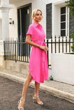 Tied Button Up Shirt Dress - Trendsi - Flyclothing LLC