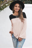 Contrast Balloon Sleeve Blouse - Trendsi