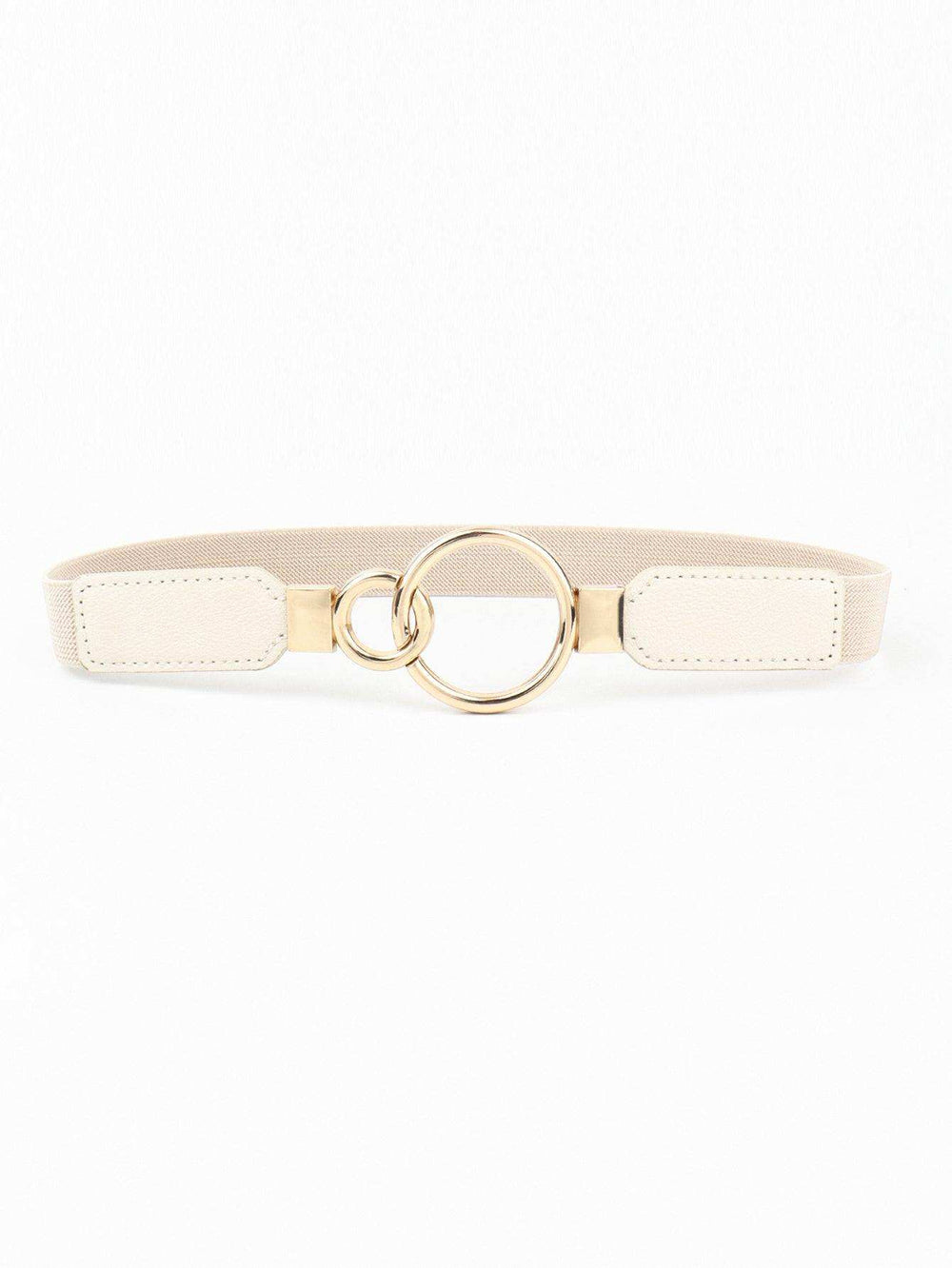 Double Ring Buckle Elastic PU Belt - Trendsi - Flyclothing LLC