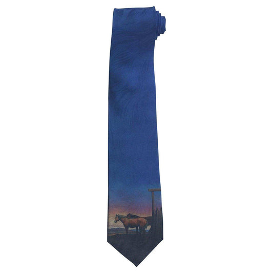 Limited-Edition Outside Sunset with Horses Silk Tie by Howard Post - Rockmount Clothing - Flyclothing LLC