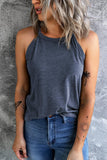 Curved Hem Grecian Tank Top - Trendsi