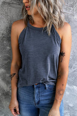 Curved Hem Grecian Tank Top - Trendsi