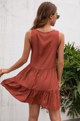 Tassel Tie Lace Trim Sleeveless Dress - Trendsi - Flyclothing LLC