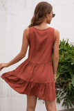 Tassel Tie Lace Trim Sleeveless Dress - Trendsi - Flyclothing LLC