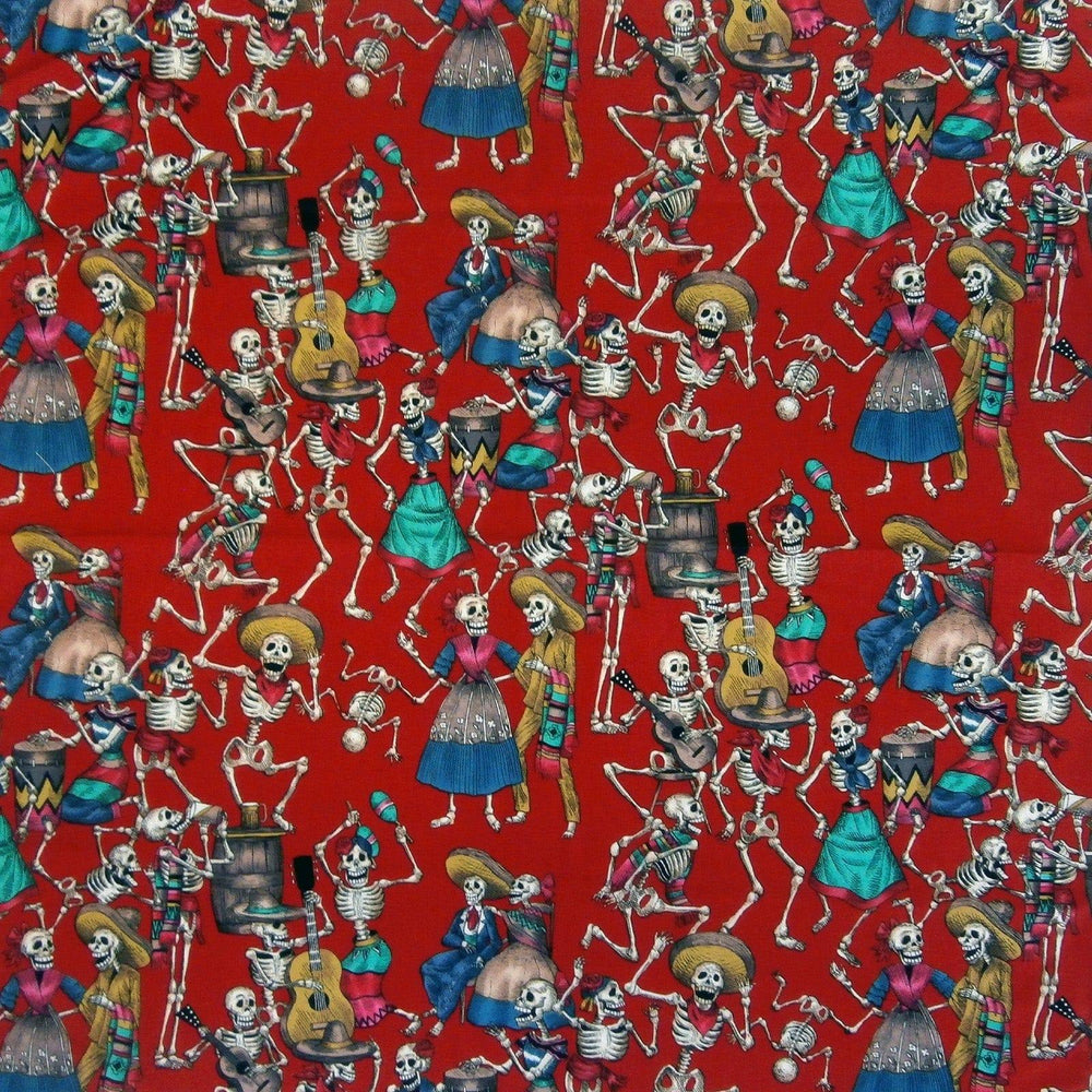 Rockmount Clothing Day of the Dead Western Cotton Bandana in Red - Rockmount Clothing