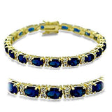 Alamode Gold Brass Bracelet with Synthetic Spinel in Sapphire - Alamode