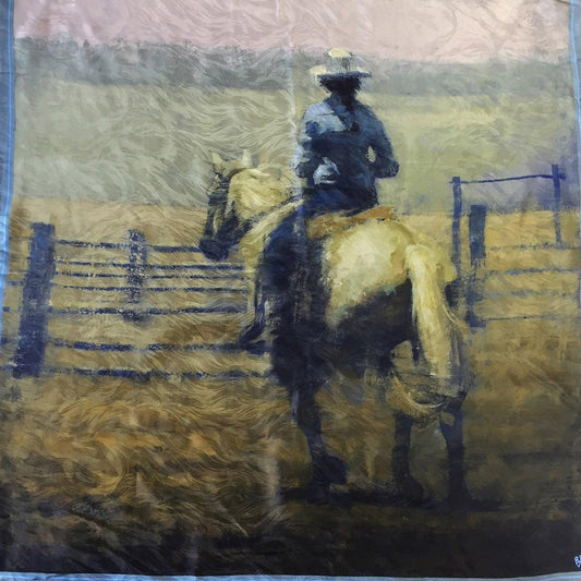 Limited-Edition Cowgirl in the Corral Silk Scarf by Terry Gardner - Rockmount Clothing
