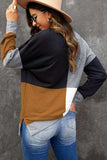 Color Block Round Neck Sweatshirt - Trendsi - Flyclothing LLC