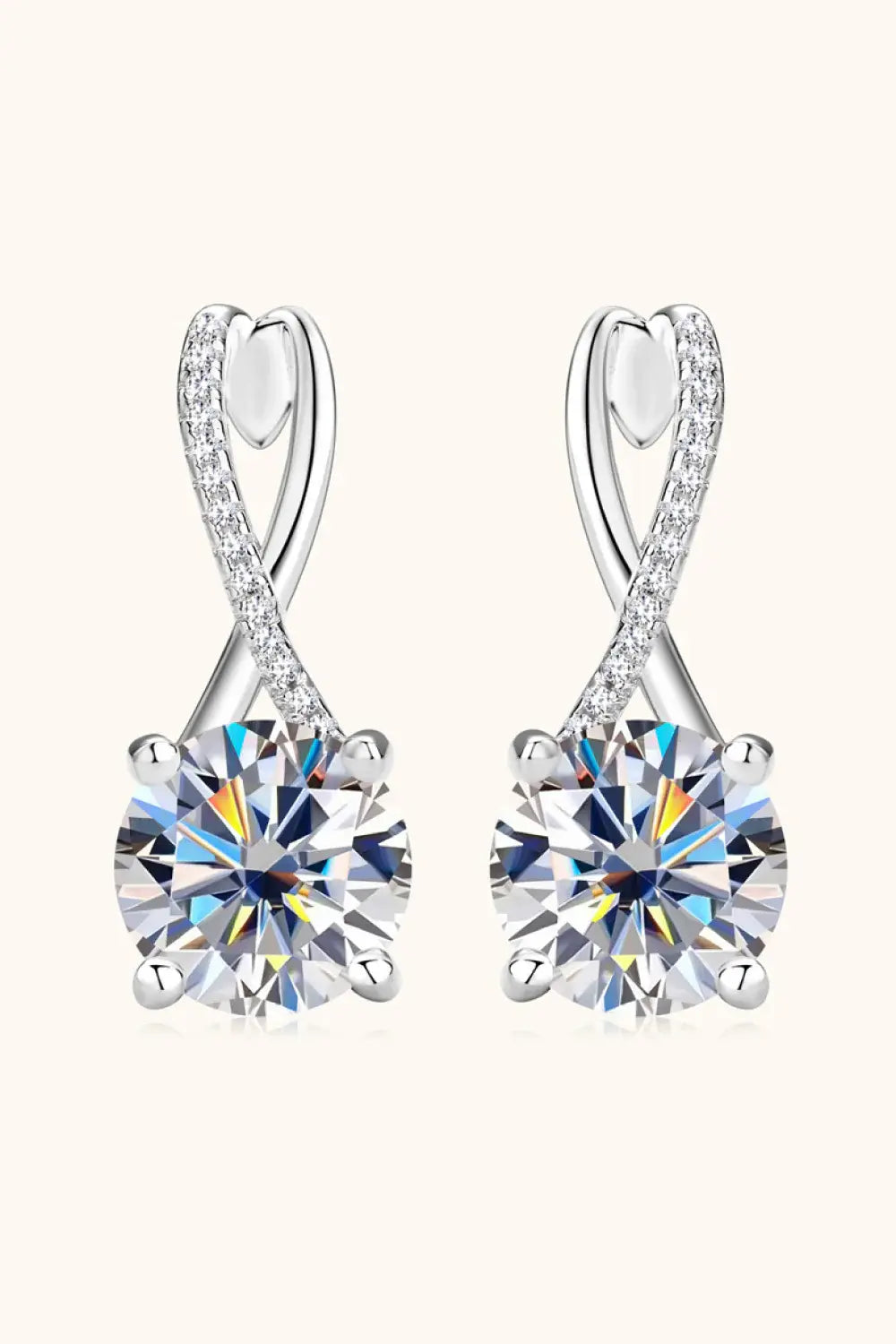 4 Carat Moissanite 925 Sterling Silver Earrings - Trendsi - Flyclothing LLC
