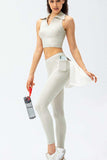 Full Size Slim Fit High Waist Long Sports Pants with Pockets - Trendsi - Flyclothing LLC