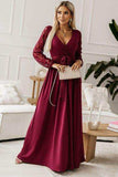 Lace Detail Surplice Tie-Waist Maxi Dress - Trendsi - Flyclothing LLC