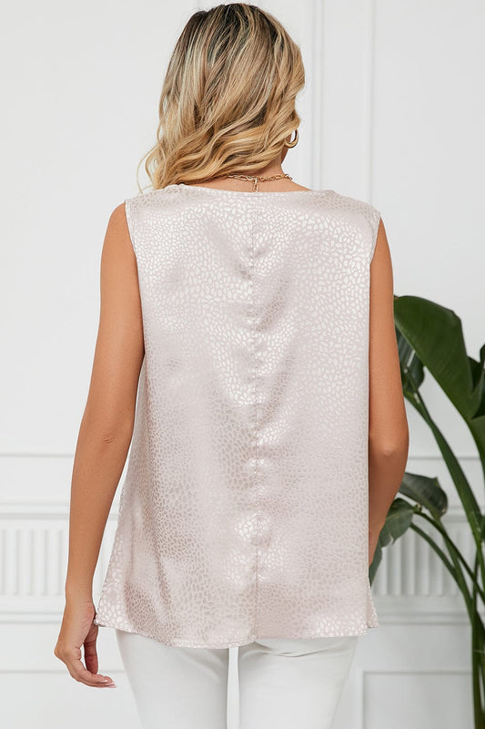 Ruched Cowl Neck Tank - Trendsi