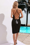 Crisscross Halter Neck Openwork Cover-Up Dress - Trendsi - Flyclothing LLC