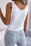 Decorative Button Mixed Knit Tank - Trendsi - Flyclothing LLC