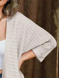 Striped Open Front Knit Cardigan - Trendsi - Flyclothing LLC