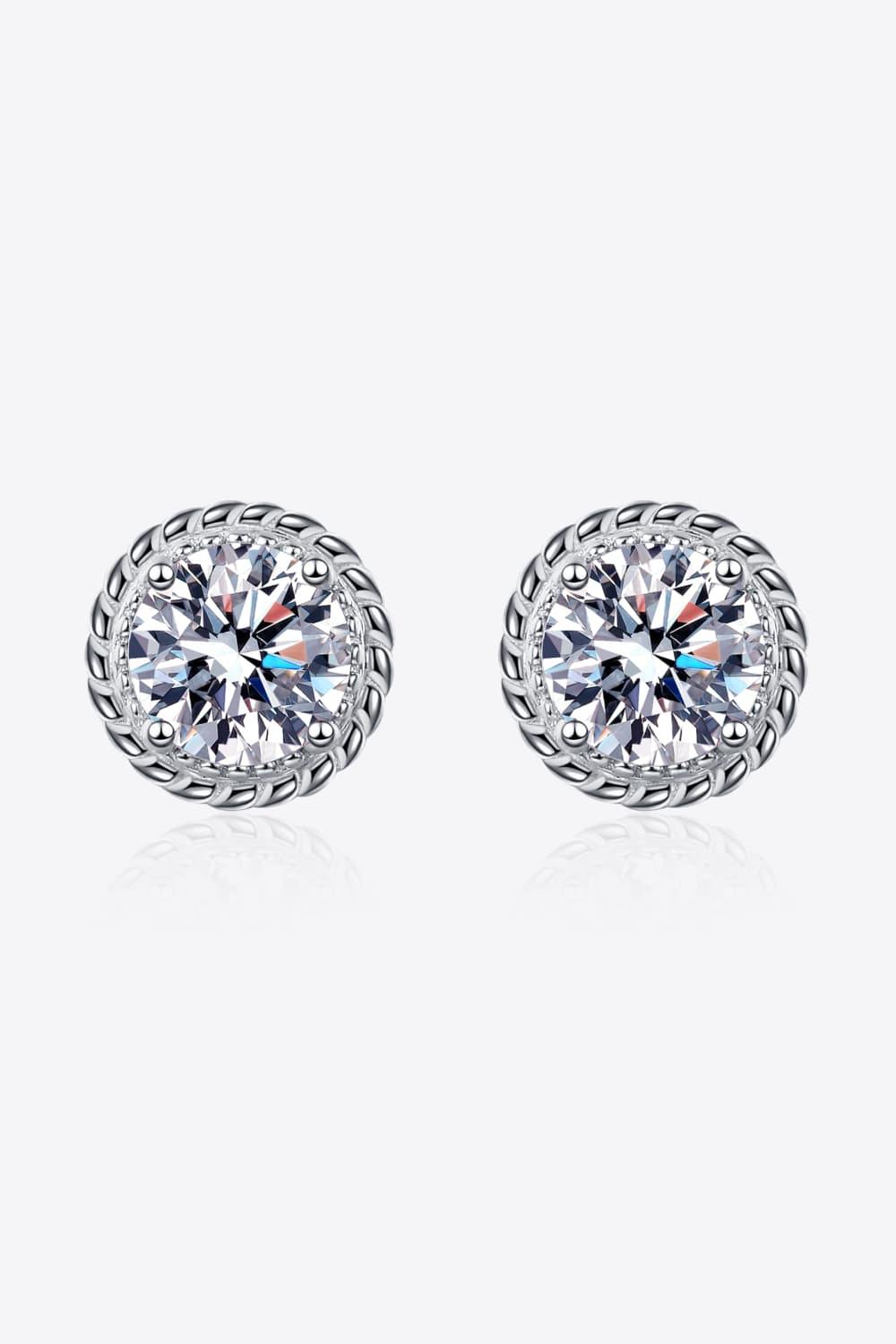 2 Carat Moissanite 925 Sterling Silver Stud Earrings - Trendsi