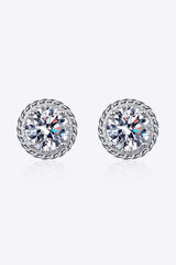 2 Carat Moissanite 925 Sterling Silver Stud Earrings - Trendsi - Flyclothing LLC