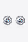 2 Carat Moissanite 925 Sterling Silver Stud Earrings - Trendsi