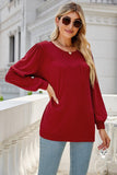 Round Neck Long Sleeve Top - Trendsi
