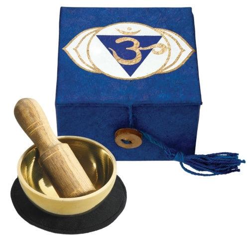 Mini Meditation Bowl Box: 2" Third Eye Chakra - DZI (Meditation) - Flyclothing LLC
