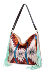 Geometric Canvas Tote Bag - Trendsi