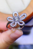 1 Carat Moissanite Flower-Shape Open Ring - Trendsi